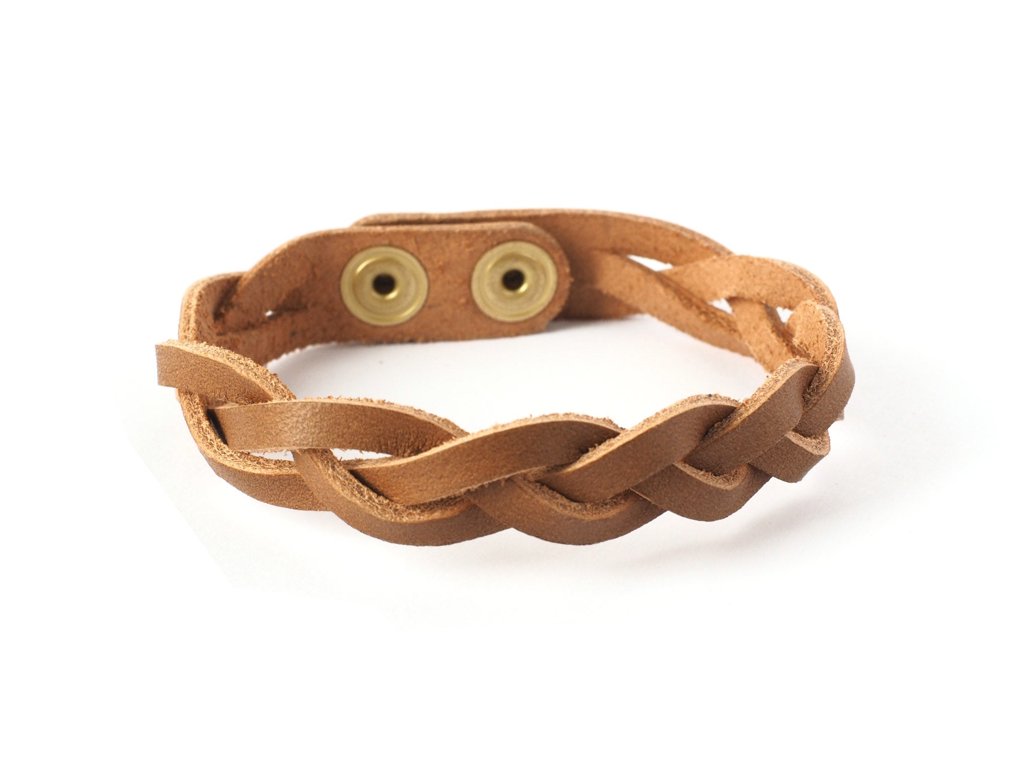 BraidedLeatherBraceletTobaccoBrown1 Braided Leather Bracelets - Discontinued - Image 1