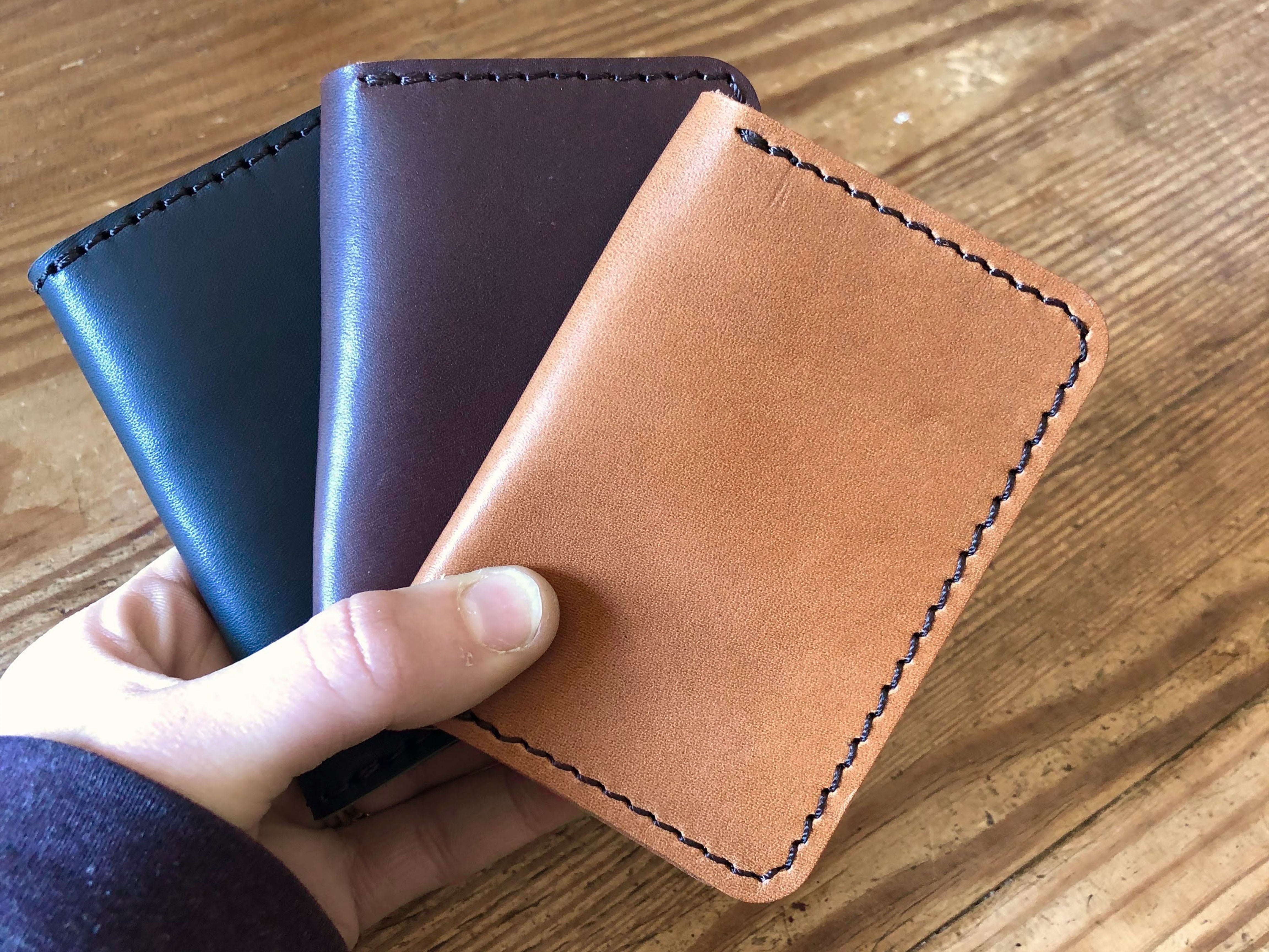 Business_Card_Wallet_Veg_Tan_All_Colors_4 Business Card Wallet - Image 1